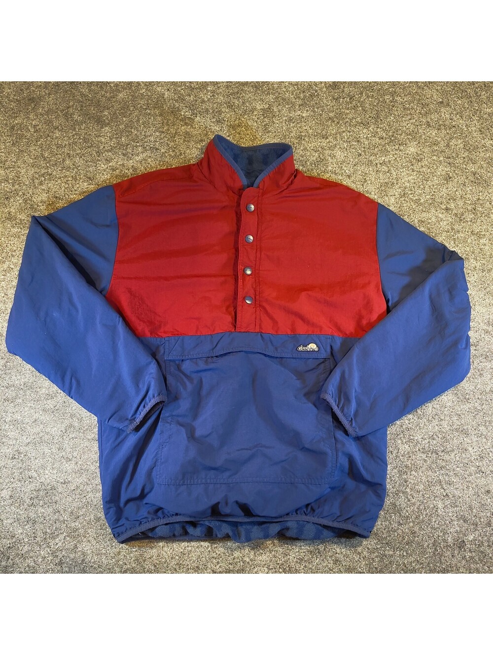Chubbies Beach Club Mens Reversible Anorak Pullover Jacket Red Blue Fleece Small